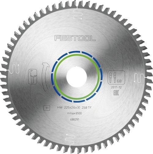 Daire testere bıçağı HW 225x2,6x30 TF68 ALUMINIUM/PLASTICS