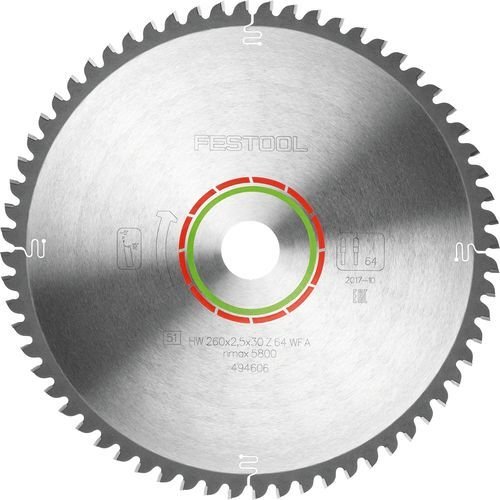 Daire testere bıçağı HW 260x2,5x30 WZ/FA64 LAMINATE/HPL