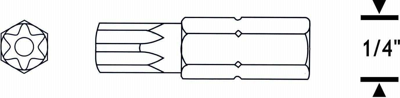 PROSCR SCR03203 - T8-25MM DELİKLİ TORX BİTS UÇ