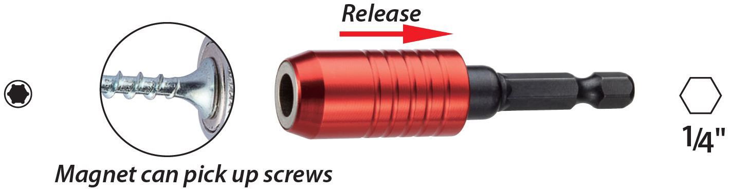 PROSCR SCR16307 - 1/4'' x 60MM HIZLI VE GÜÇLÜ MANYETİK BİTS TUTUCU