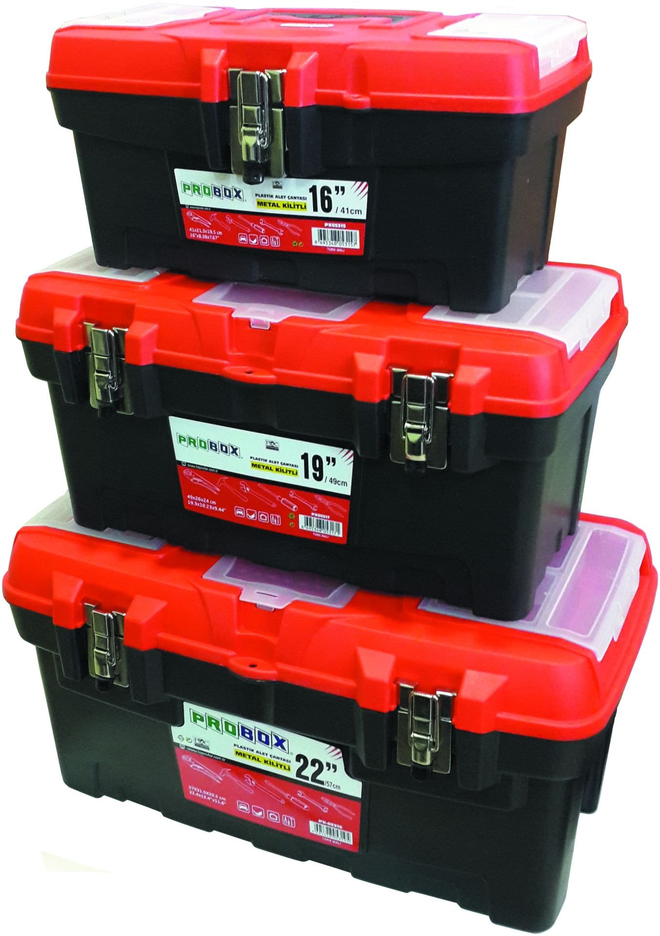 PROBOX PX05323 - (16'', 19'', 22'') 3LÜ METAL KİLİTLİ TAKIM ÇANTASI SETİ