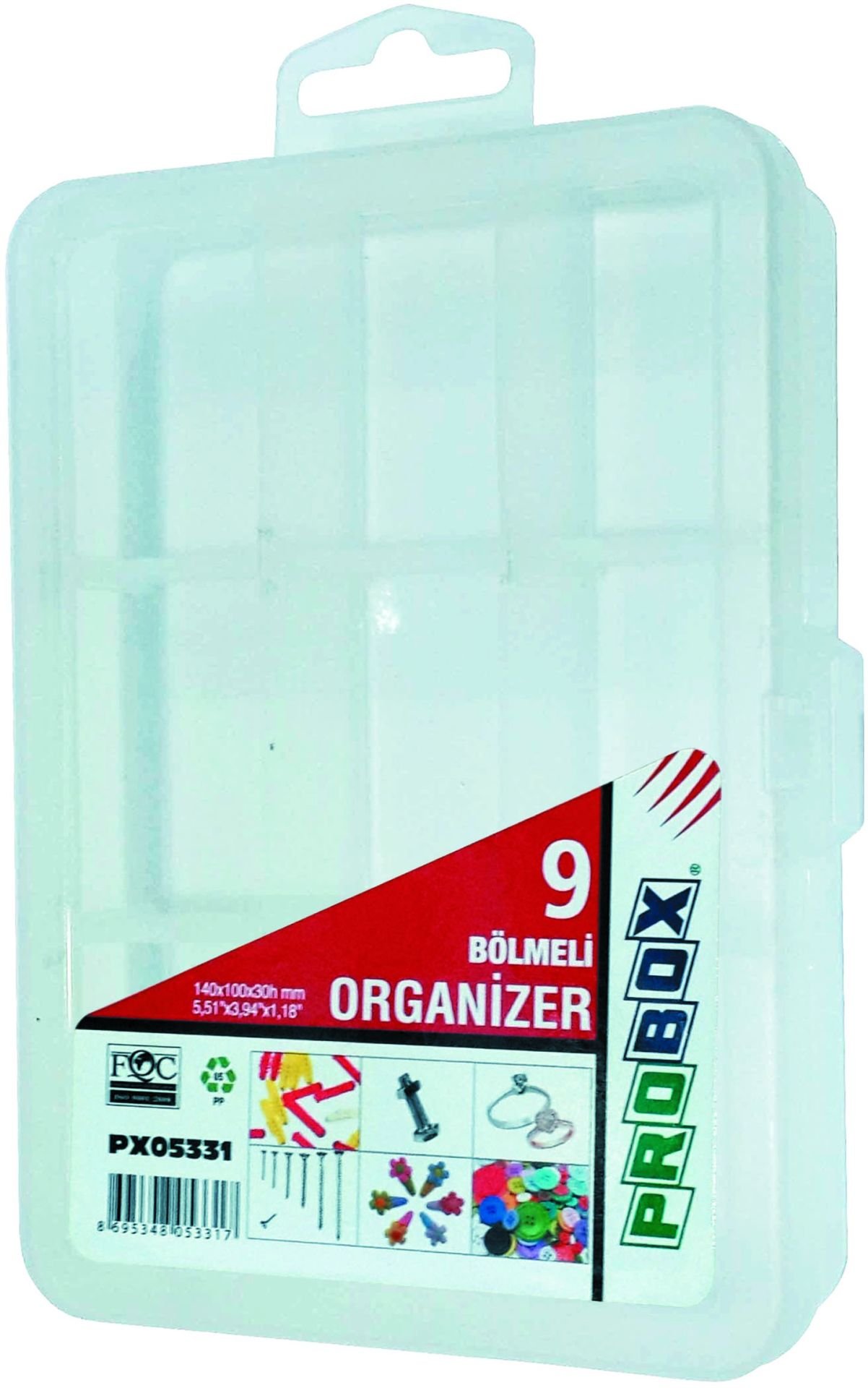 PROBOX PX05331 - 9 BÖLMELİ ORGANİZER KUTU
