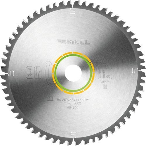 Daire testere bıçağı HW 260x2,5x30 W60 WOOD UNIVERSAL