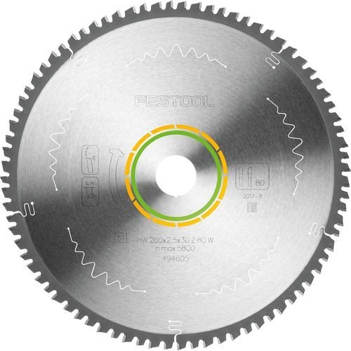 Daire testere bıçağı HW 260x2,5x30 W80 WOOD FINE CUT