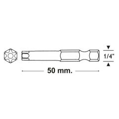 PROSCR SCR03225- T30-50MM DELİKLİ TORX BİTS UÇ