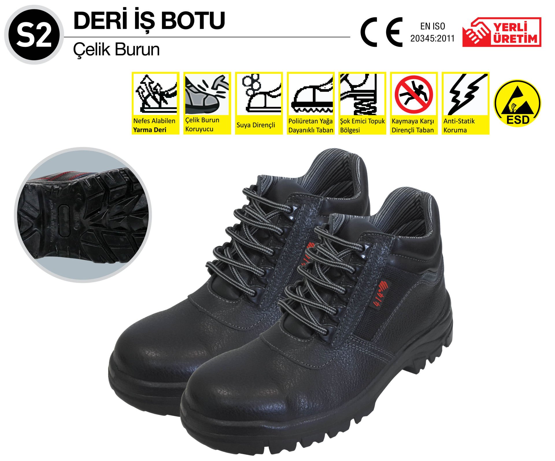 414 - (45 Numara) S2 DERİ İŞ BOTU