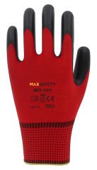 MAXSAFETY NIT-101 NİTRİL KAPLI ELDİVEN (KIRMIZI-SİYAH)