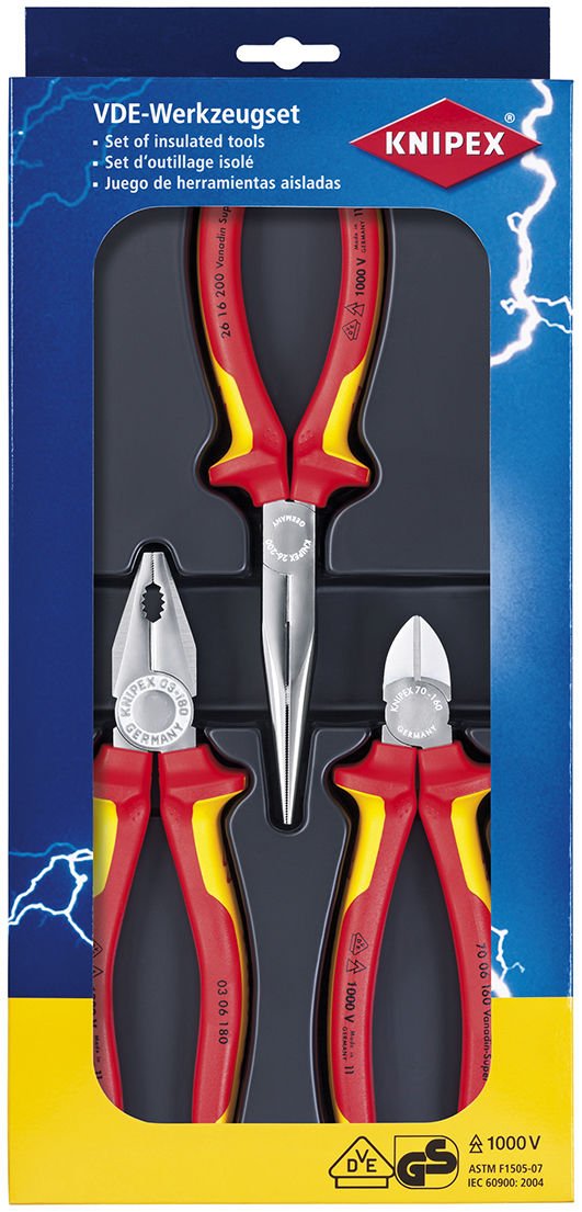 KNIPEX 00 20 12 3'LÜ PENSE SETİ