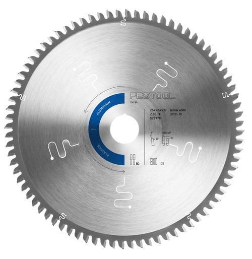 Daire testere bıçağı HW 254x2,4x30 TF80 A ALUMINIUM/PLASTICS