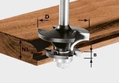 Kontra profilli freze Oluklu HW S8 D43/21 A/KL
