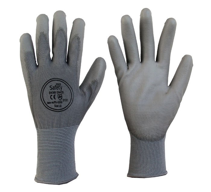 MAXSAFETY PU-020G POLYURETHANE COATING GLOVES (GRAY)