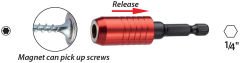 PROSCR SCR16307 - 1/4'' x 60MM HIZLI VE GÜÇLÜ MANYETİK BİTS TUTUCU