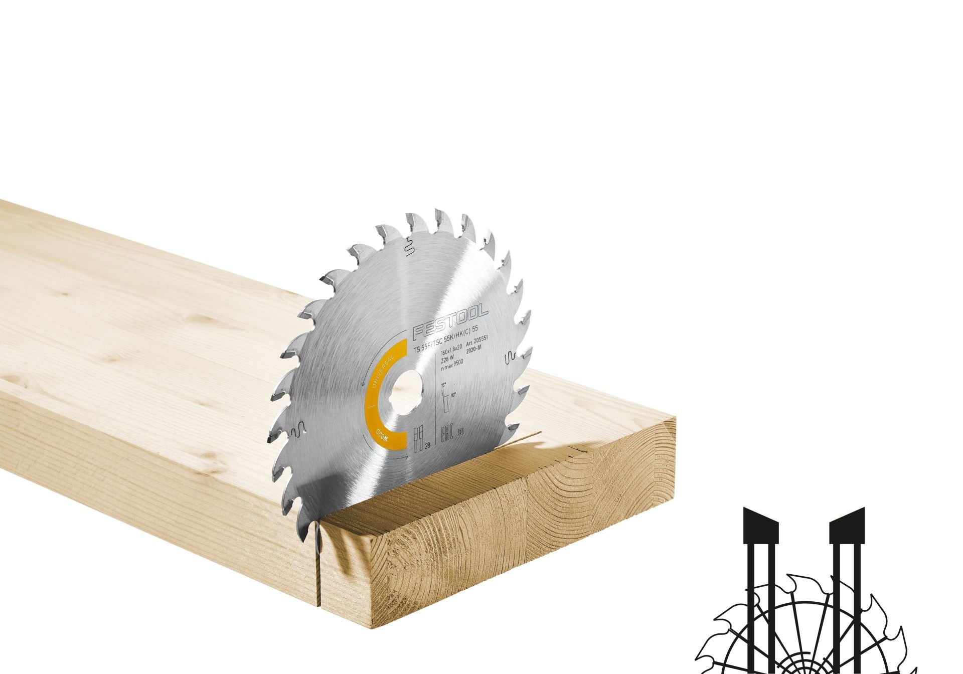 Daire testere bıçağı HW 160x1,8x20 W28 WOOD UNIVERSAL